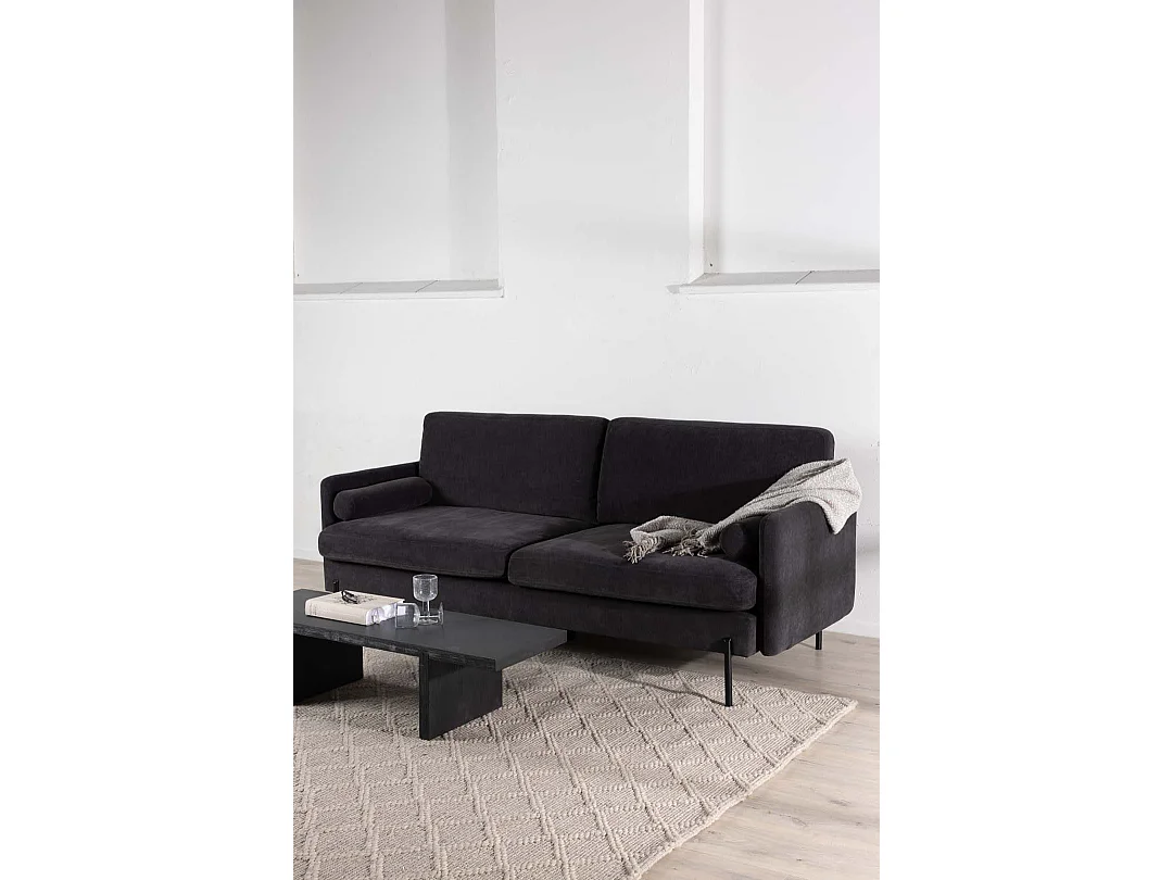 Antibes bank 3 persoons velours donkergrijs.