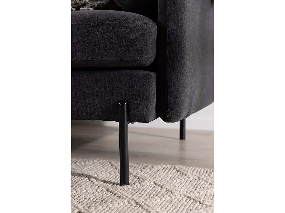 Antibes bank 3 persoons velours donkergrijs.