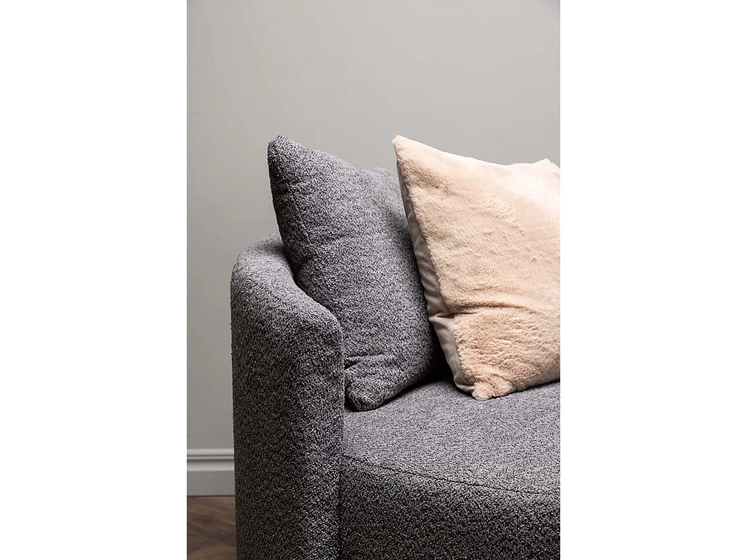 Fauteuil Rond Tissu Polaire "Kelso" 118cm Gris
