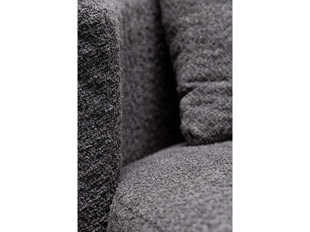 Fauteuil Rond Tissu Polaire "Kelso" 118cm Gris