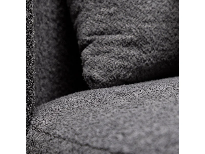 Fauteuil Rond Tissu Polaire "Kelso" 118cm Gris