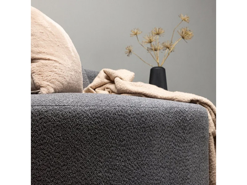 Fauteuil Rond Tissu Polaire "Kelso" 118cm Gris