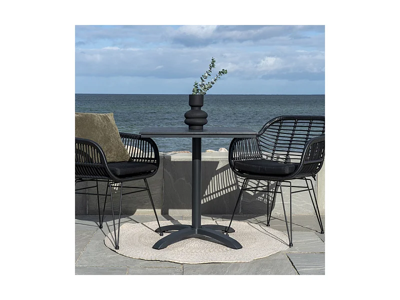 Menorca Teppich Ø120cm für draußen sandfarben.