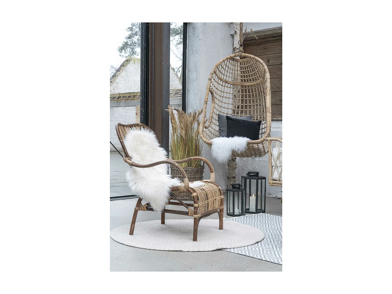 Menorca Tapis, Ø120cm, d'extérieur, couleur sable.