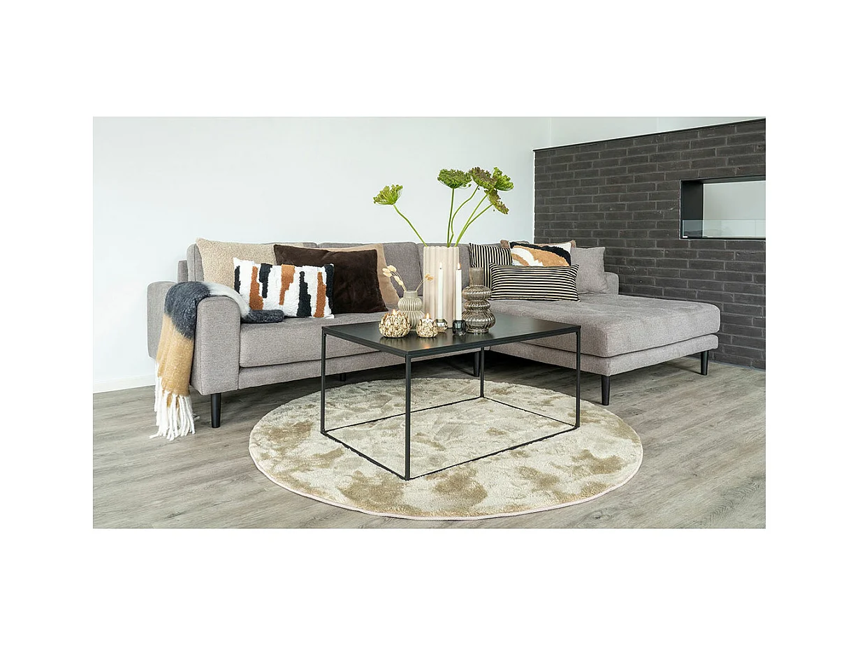 Alfombra de redonda de color arena Ø 160 cm