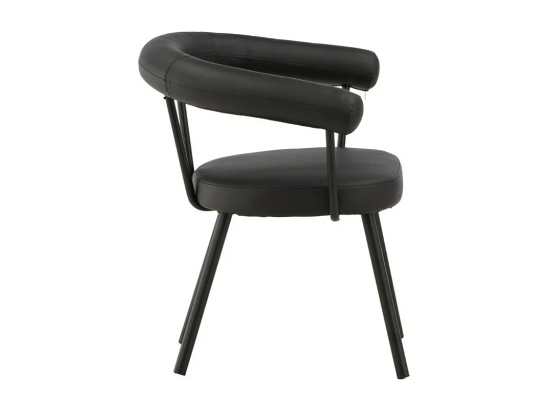 Västerås eetkamerstoel met armleuningen PU kunstleer zwart.