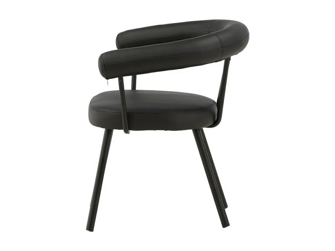 Västerås eetkamerstoel met armleuningen PU kunstleer zwart.