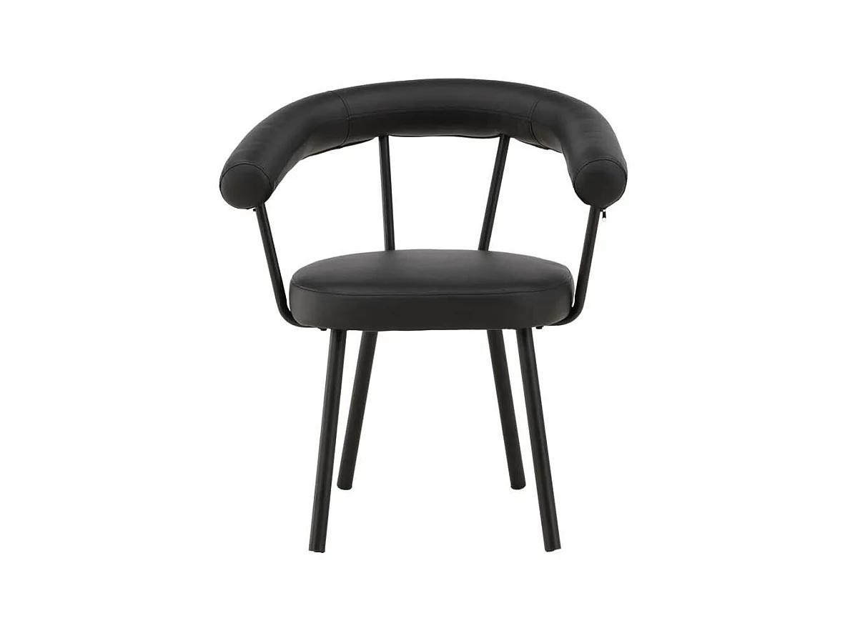 Västerås chaise de salle à manger avec accoudoirs Simili cuir PU noir