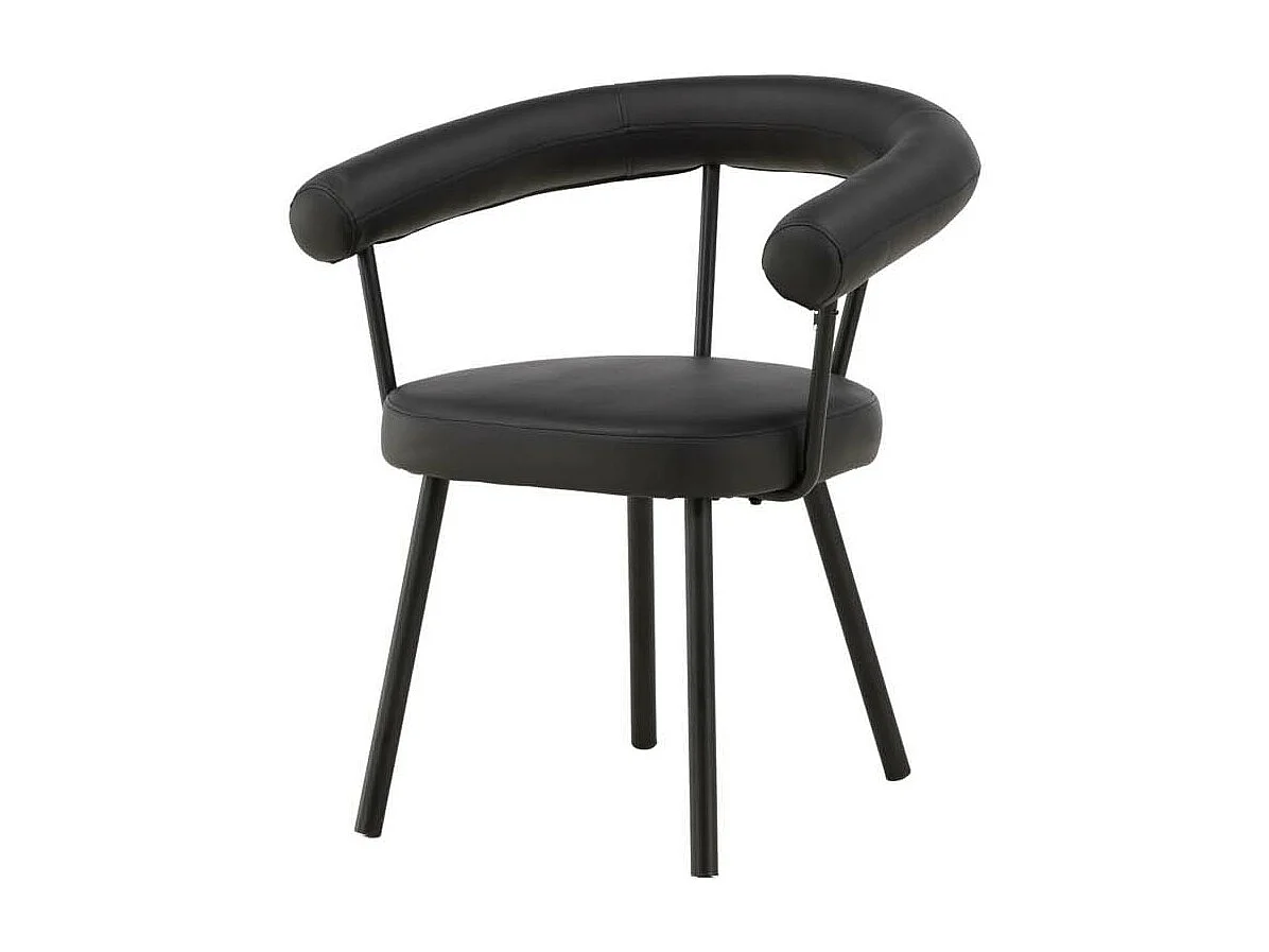 Västerås eetkamerstoel met armleuningen PU kunstleer zwart.