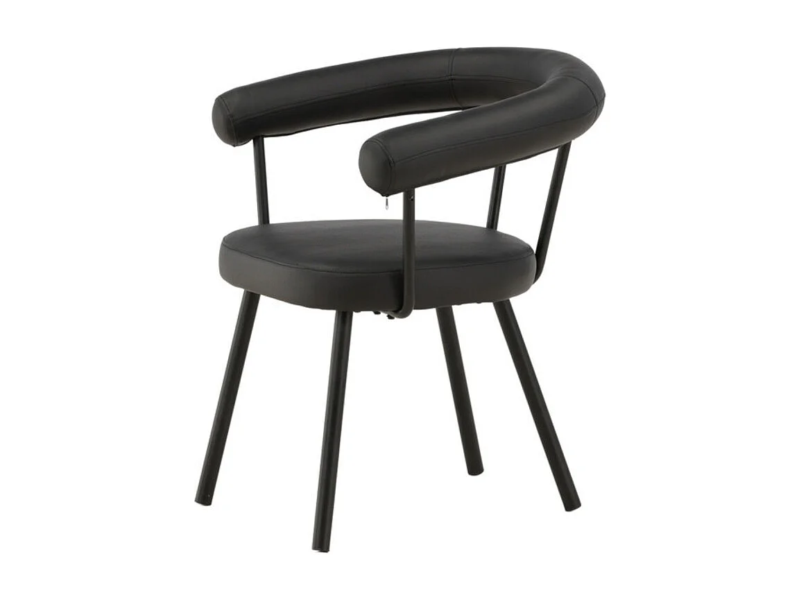 Västerås eetkamerstoel met armleuningen PU kunstleer zwart.