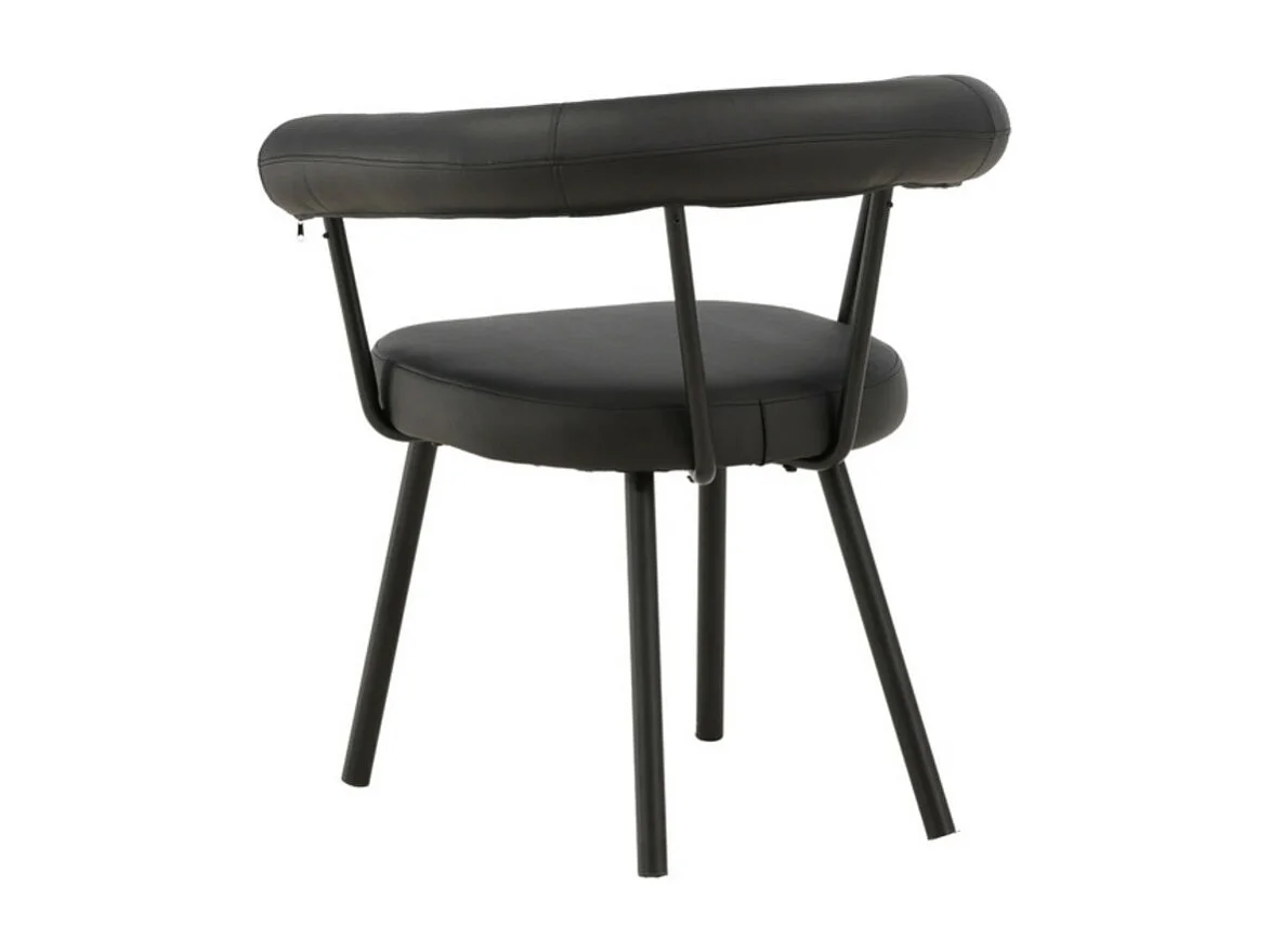 Västerås eetkamerstoel met armleuningen PU kunstleer zwart.