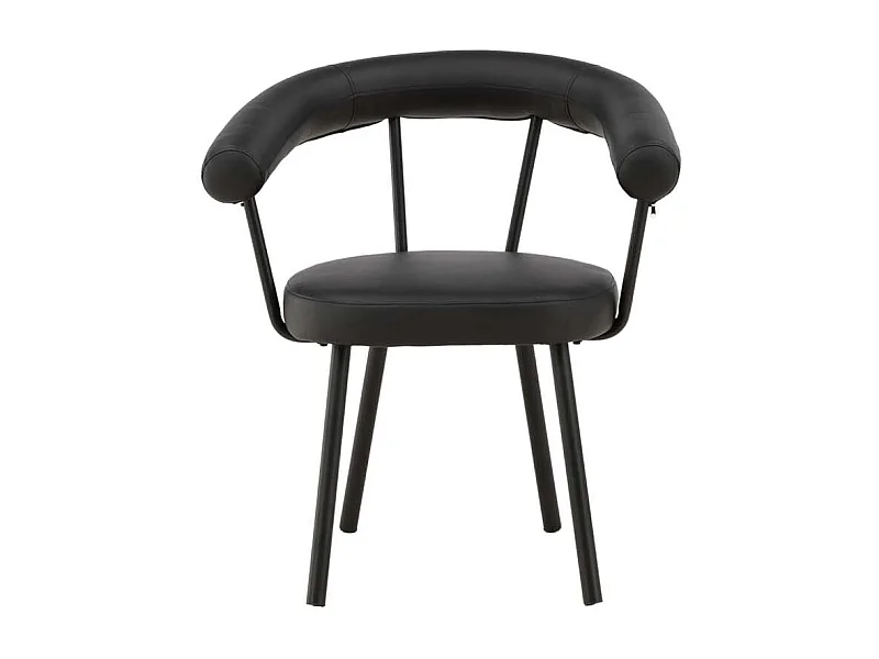 Västerås chaise de salle à manger avec accoudoirs Simili cuir PU noir