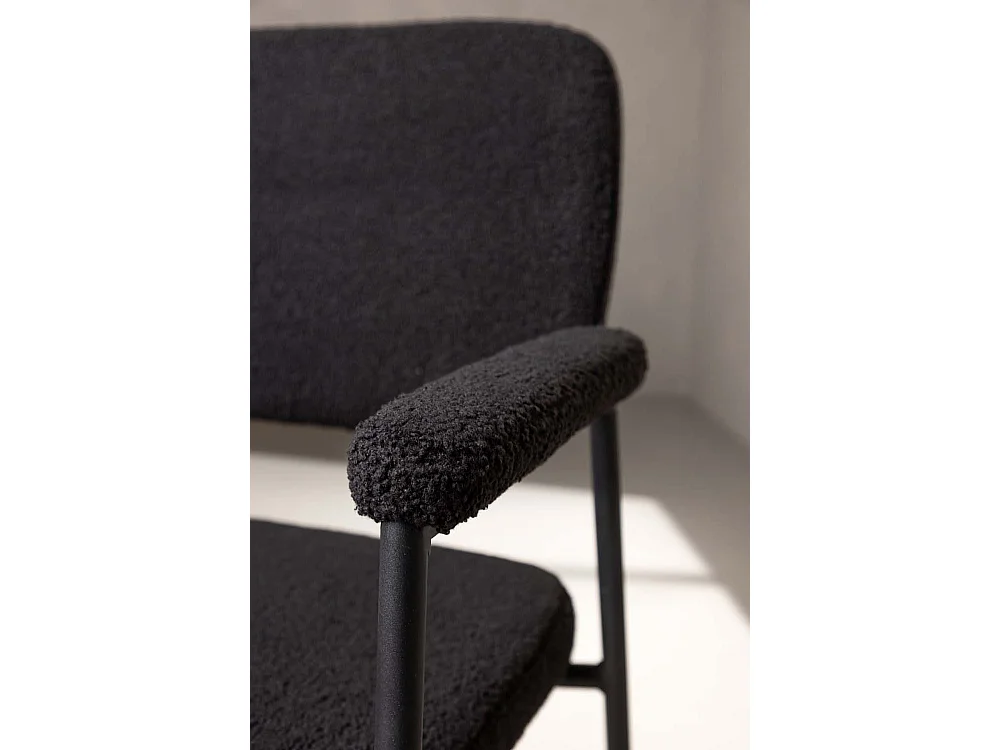 Yesterday chaise de salle à manger avec accoudoirs noir