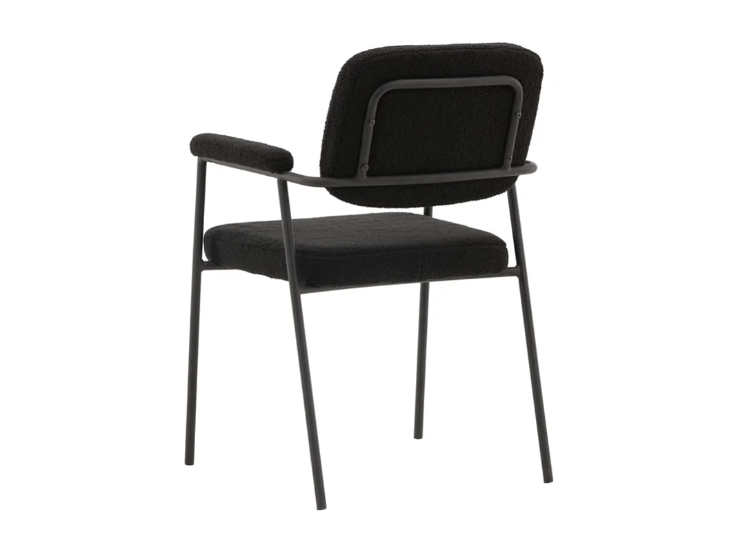 Yesterday chaise de salle à manger avec accoudoirs noir