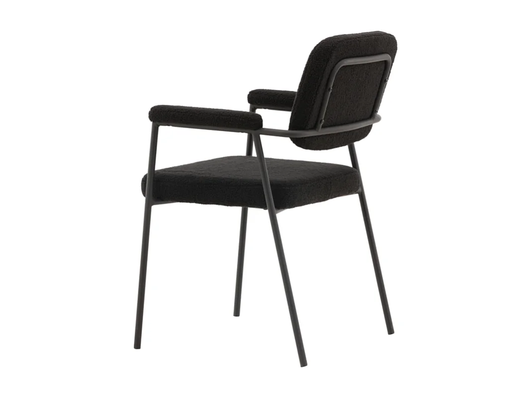 Yesterday chaise de salle à manger avec accoudoirs noir