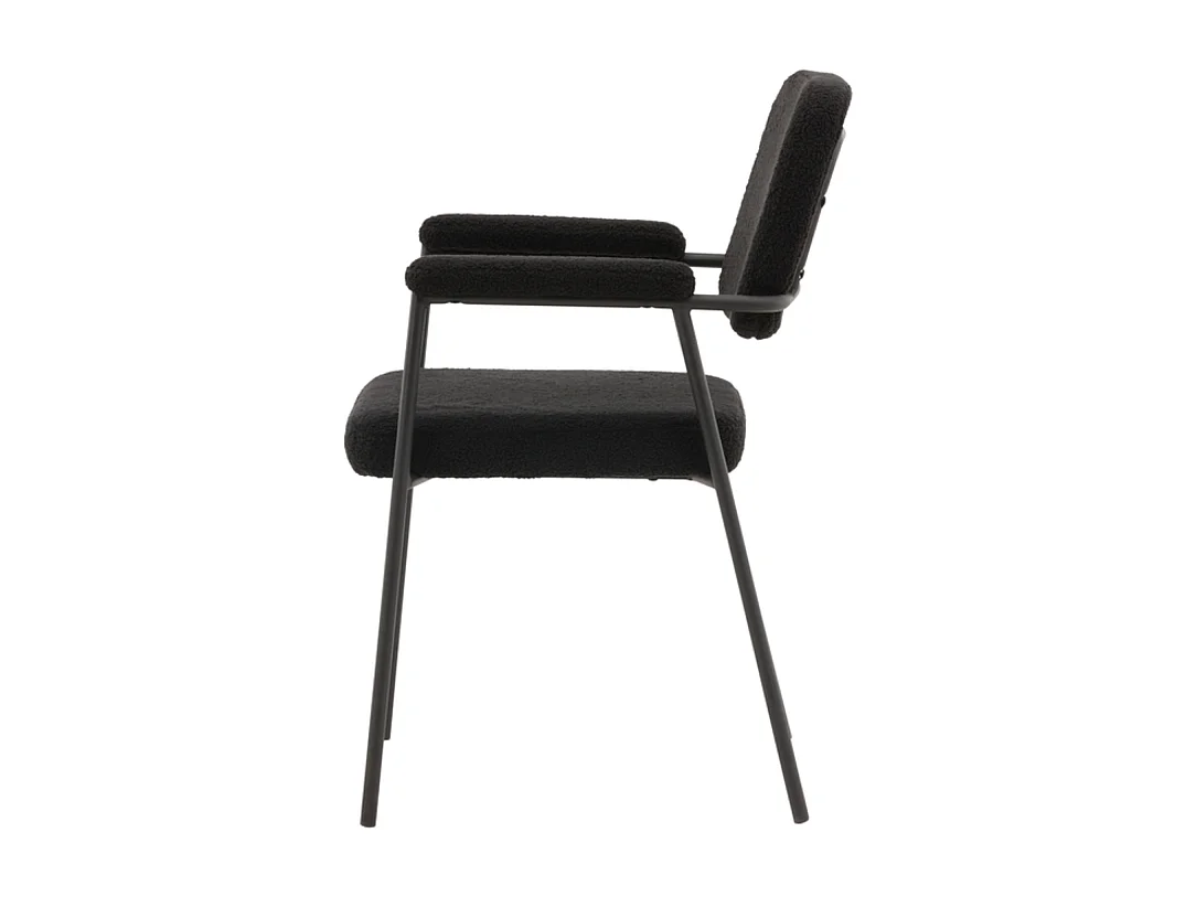 Yesterday chaise de salle à manger avec accoudoirs noir