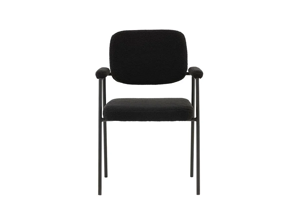 Yesterday chaise de salle à manger avec accoudoirs noir
