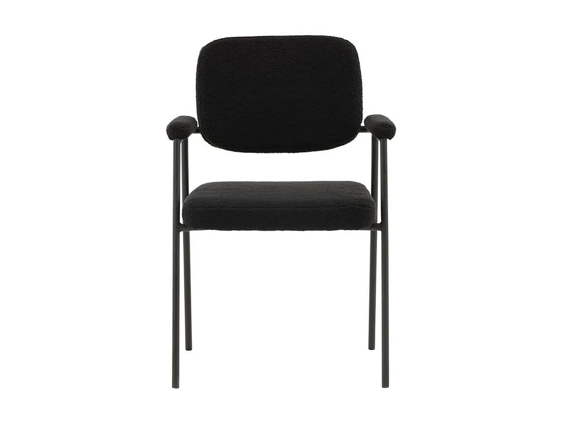 Yesterday chaise de salle à manger avec accoudoirs noir