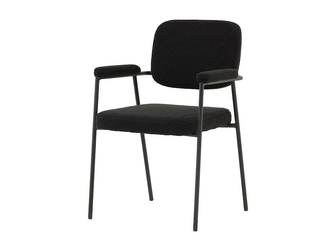 Yesterday chaise de salle à manger avec accoudoirs noir
