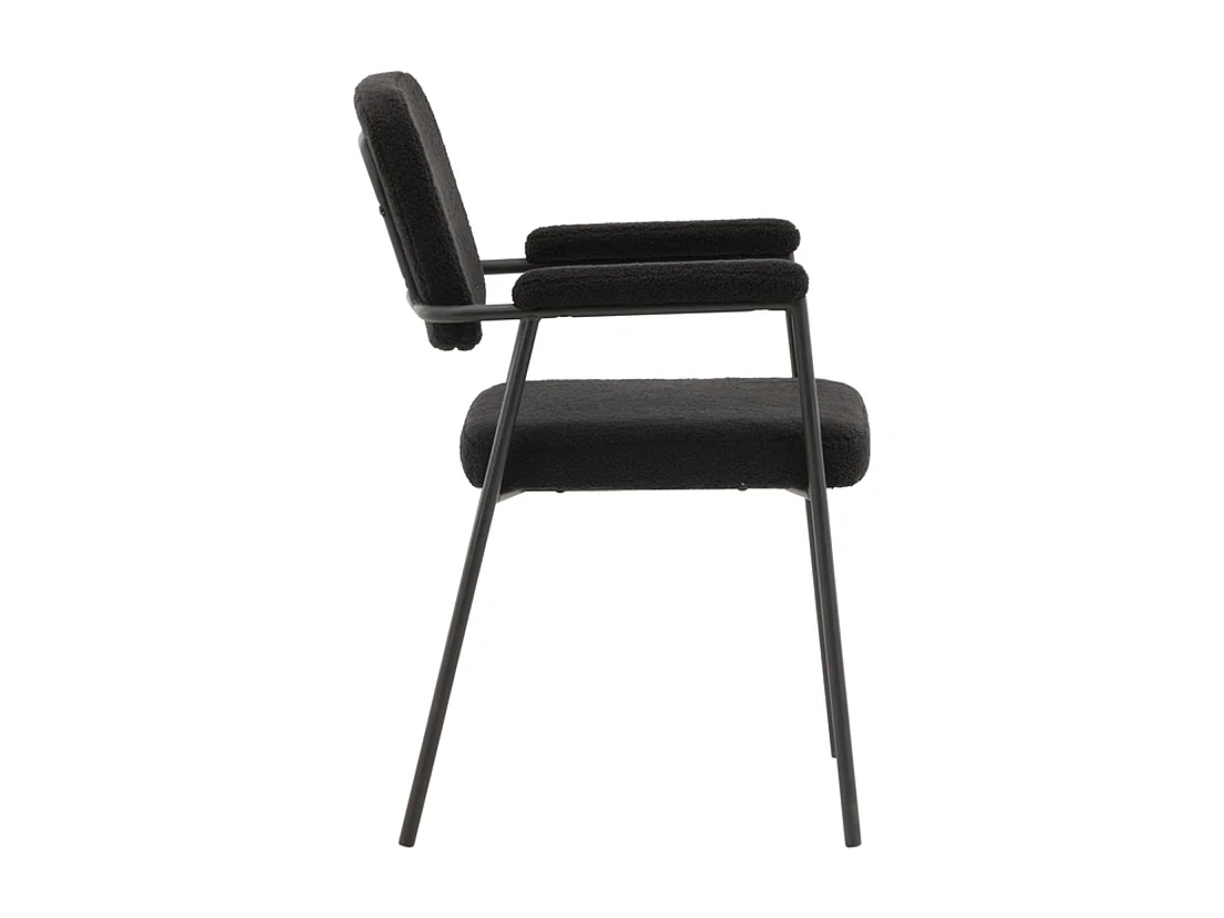 Yesterday chaise de salle à manger avec accoudoirs noir