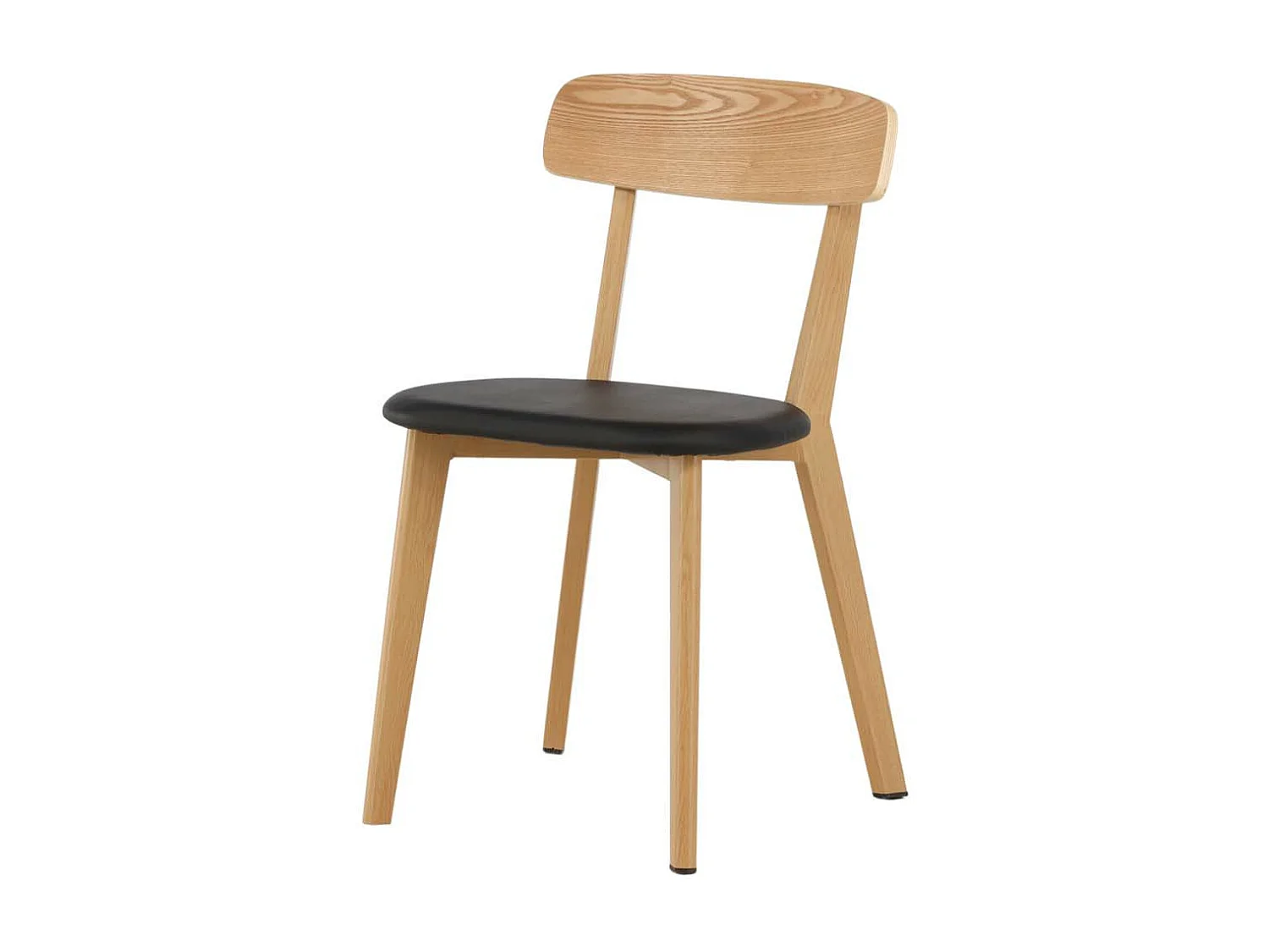 Sanjos chaise de salle à manger Simili cuir PU noir, chêne décor