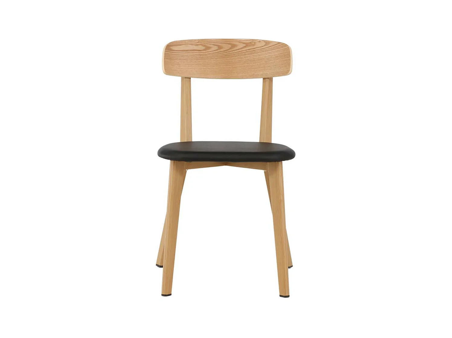 Sanjos chaise de salle à manger Simili cuir PU noir, chêne décor