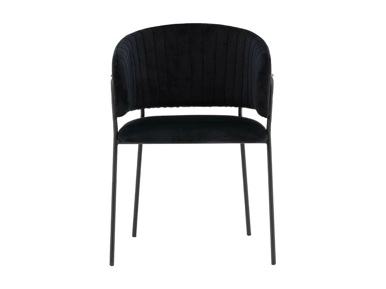 Selma chaise de salle à manger avec accoudoirs velours noir