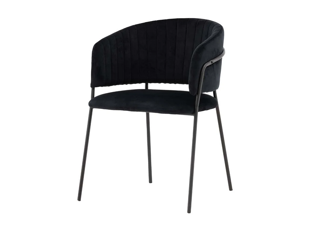 Selma chaise de salle à manger avec accoudoirs velours noir