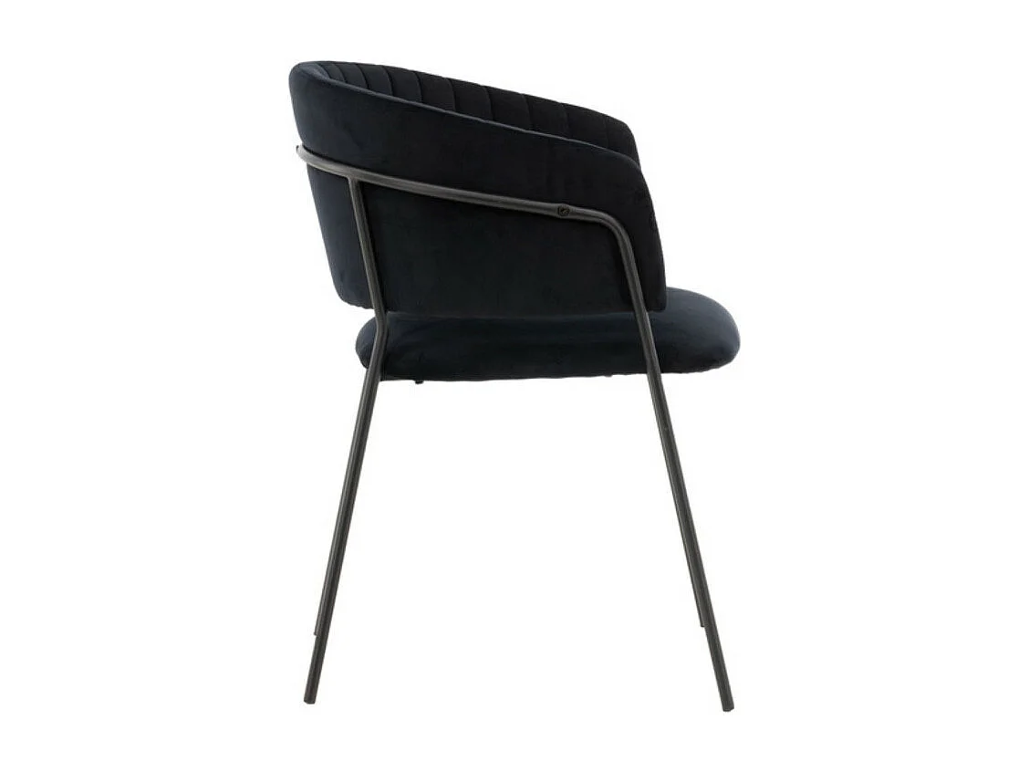 Selma chaise de salle à manger avec accoudoirs velours noir