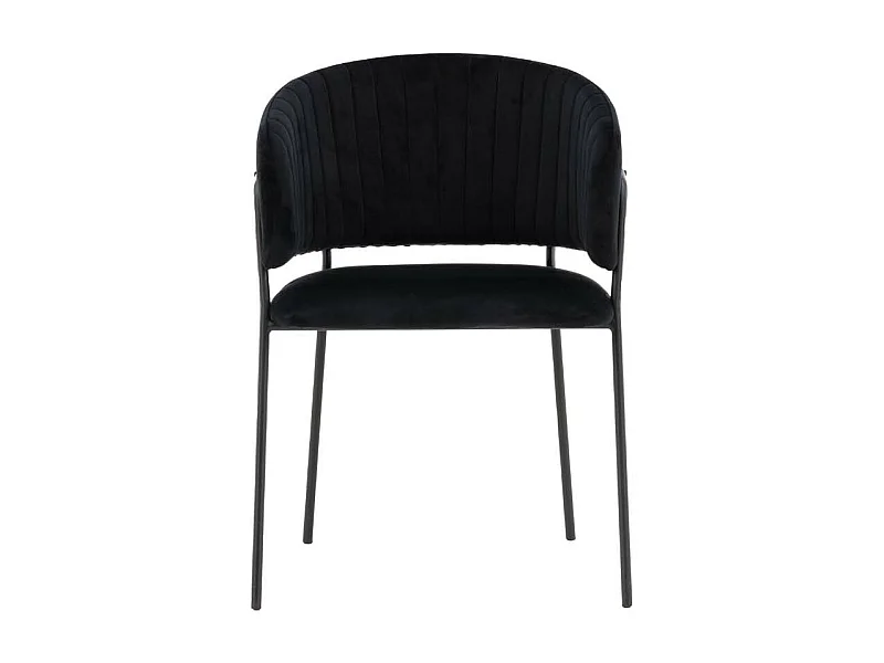 Selma chaise de salle à manger avec accoudoirs velours noir