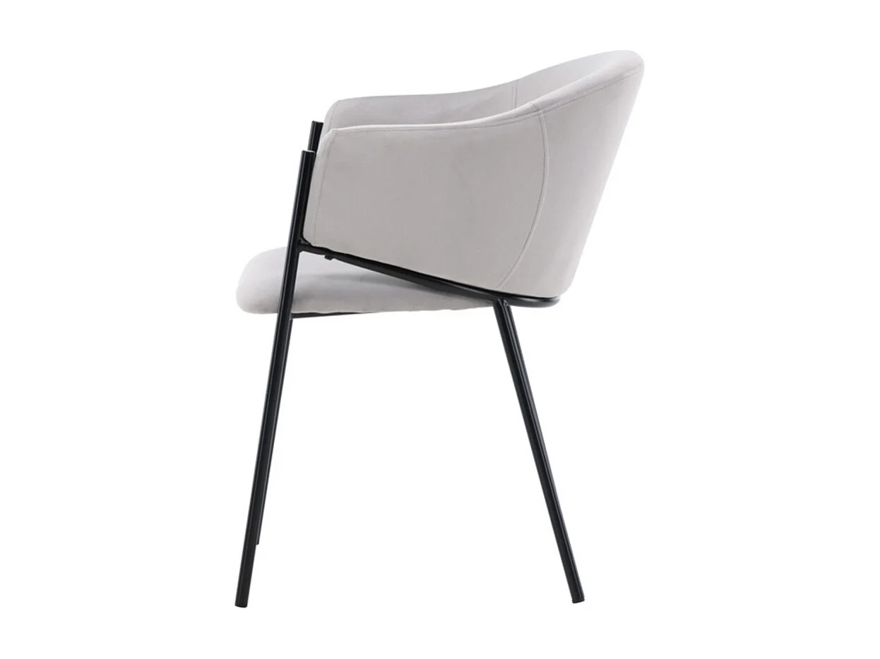 Evelina eetkamerstoel met armleuningen grijs.