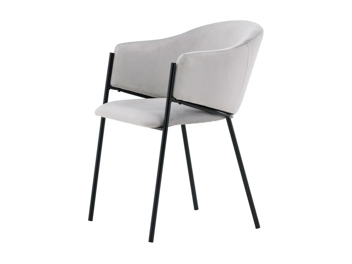 Evelina chaise de salle à manger avec accoudoirs gris