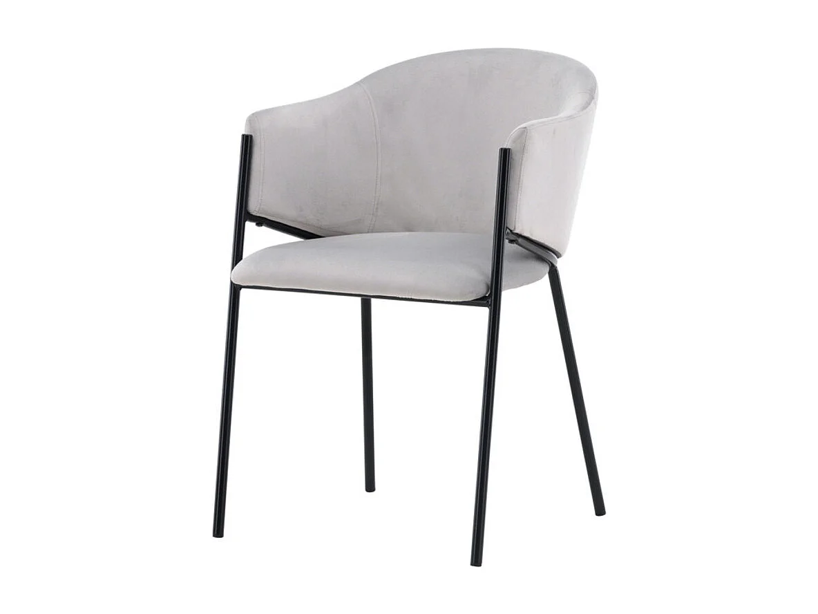 Evelina chaise de salle à manger avec accoudoirs gris