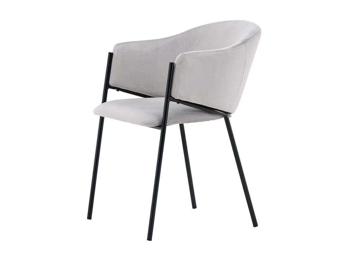 Evelina chaise de salle à manger avec accoudoirs gris