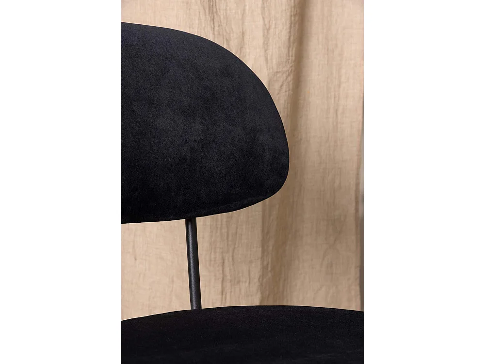 Stella chaise de salle à manger velours noir