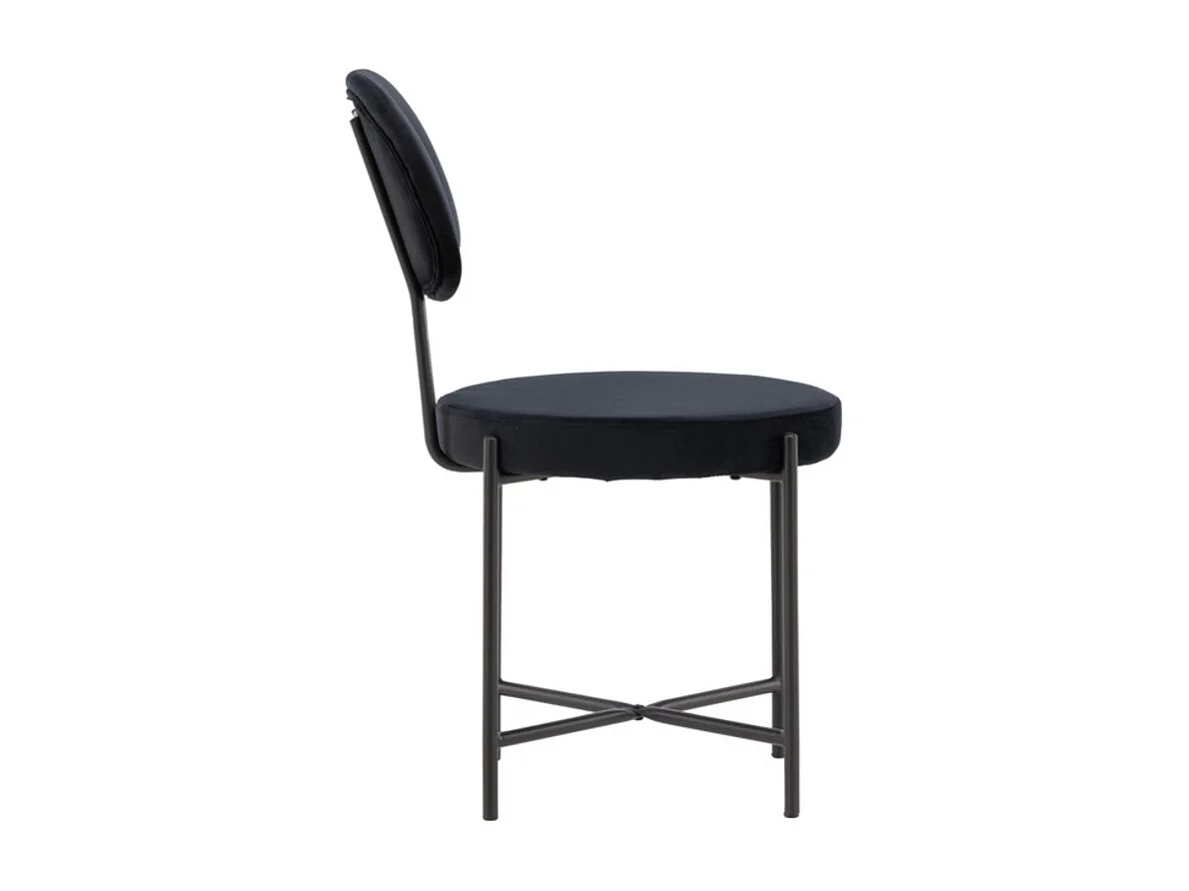 Stella chaise de salle à manger velours noir