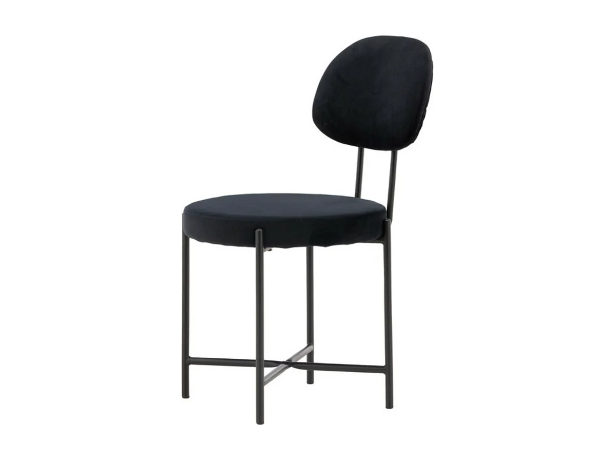 Stella chaise de salle à manger velours noir