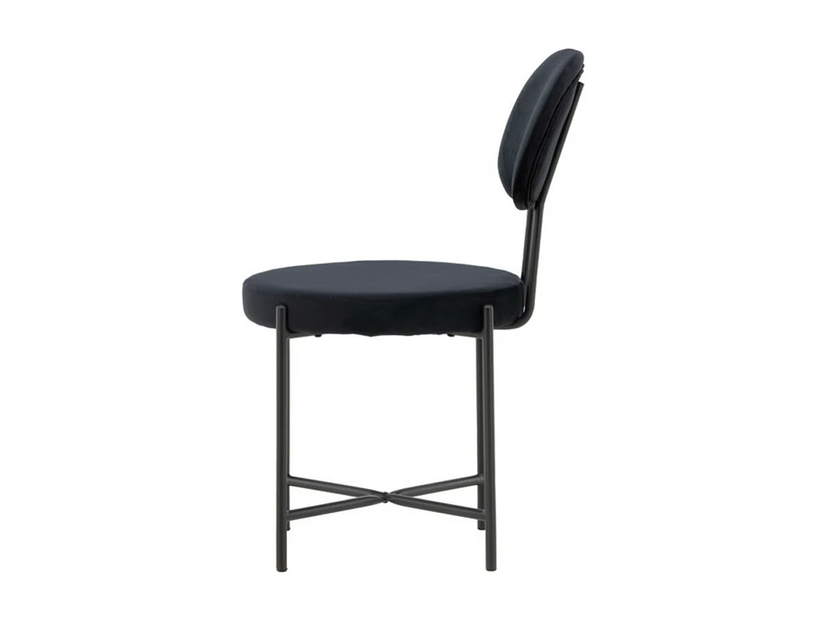 Stella chaise de salle à manger velours noir