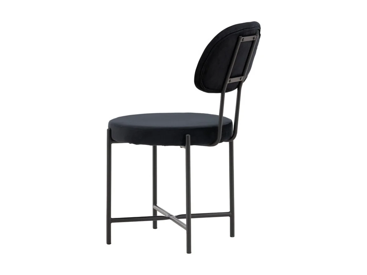 Stella chaise de salle à manger velours noir
