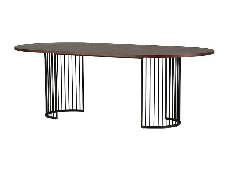 Table à Manger Ovale "Hamneskär" 220cm Noyer