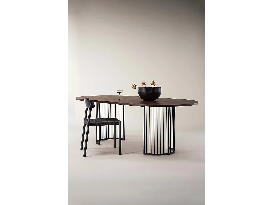 Table à Manger Ovale "Hamneskär" 220cm Noyer