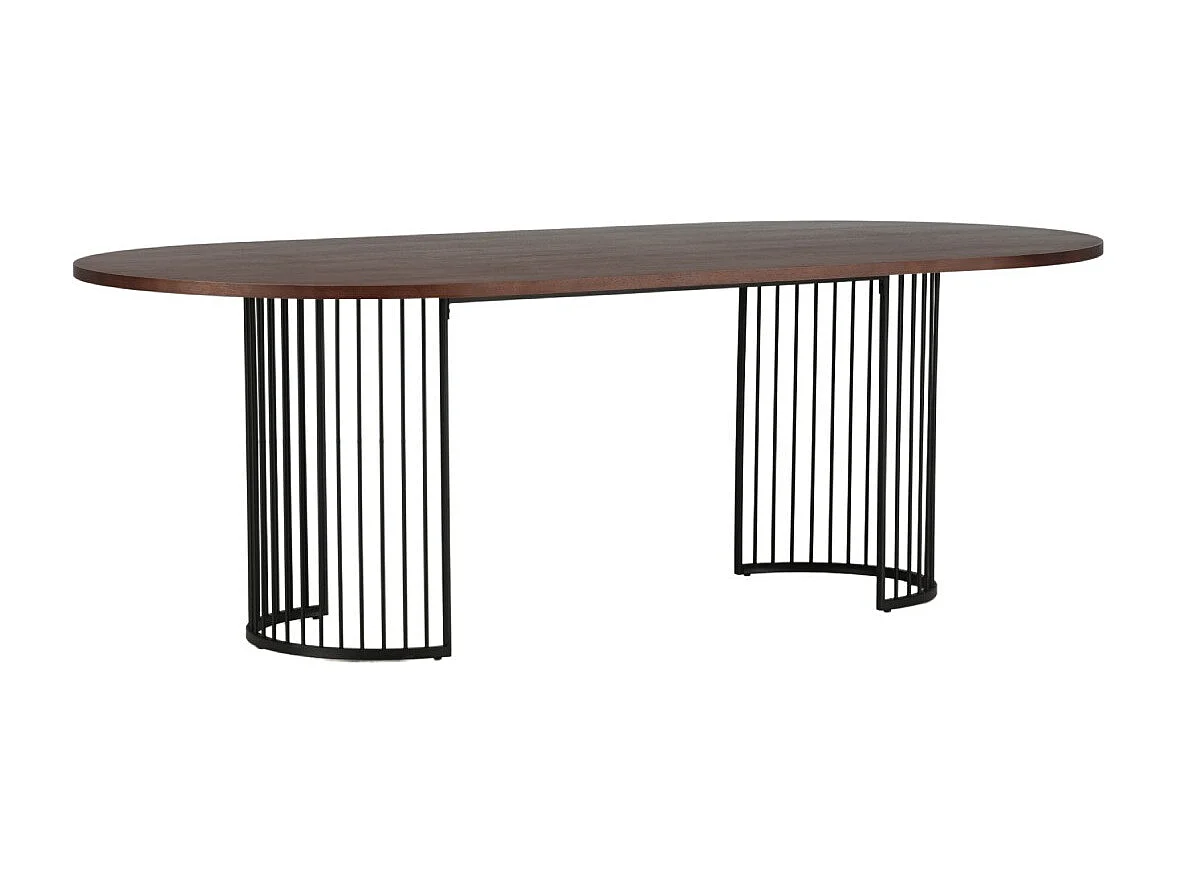 Table à Manger Ovale "Hamneskär" 220cm Noyer