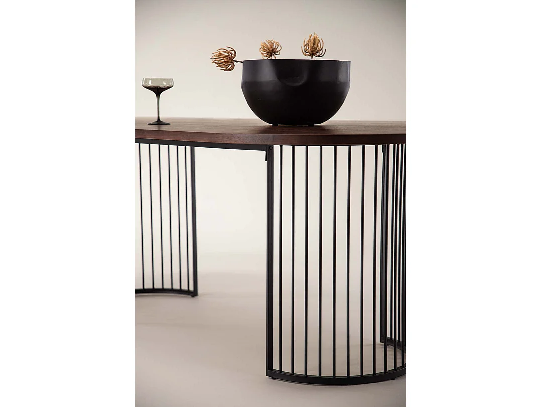 Hamneskär eetkamertafel 110x220cm okkernoot decor.