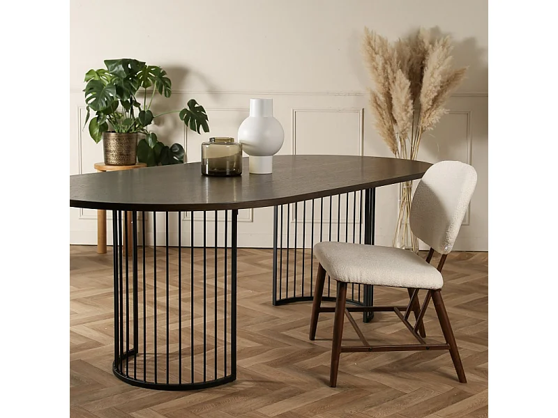 Hamneskär eetkamertafel 110x220cm okkernoot decor.