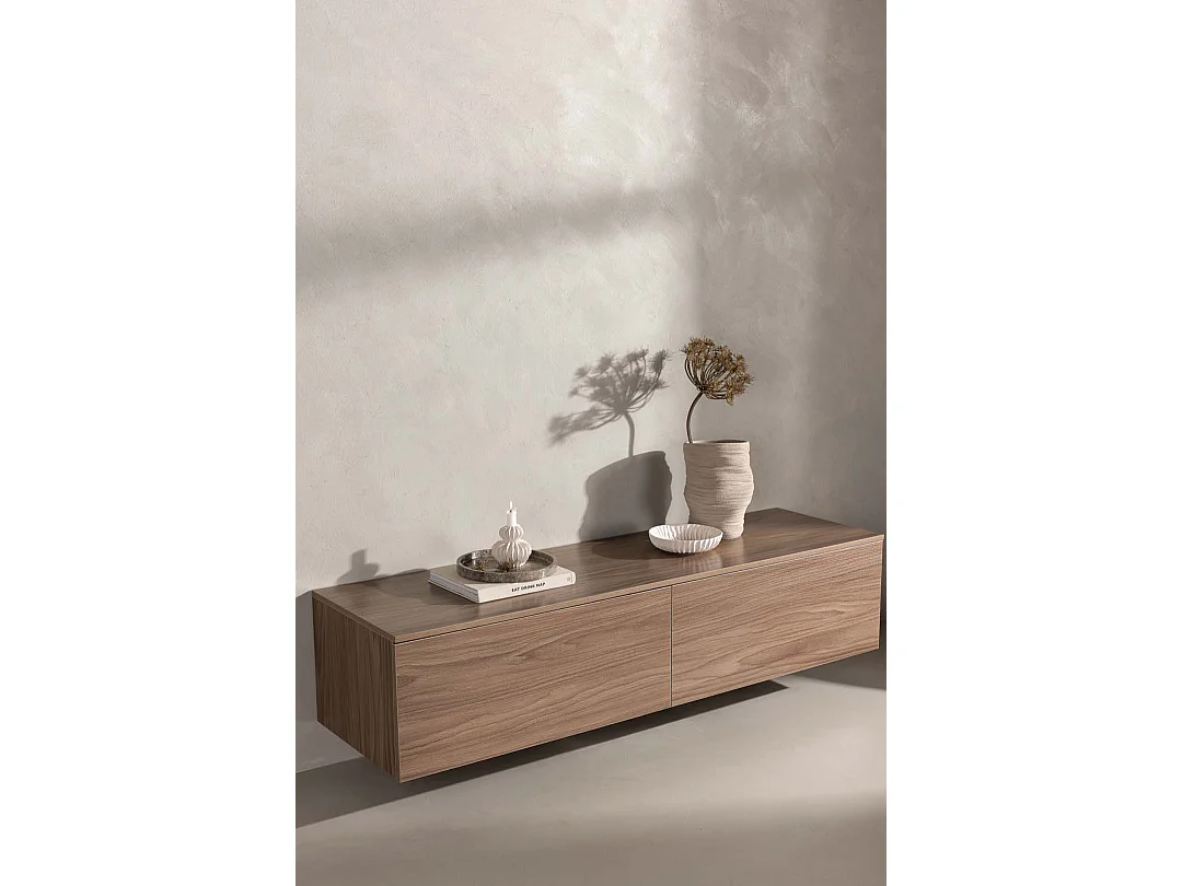 Meuble TV en Bois "Frihamn" 160cm Noyer