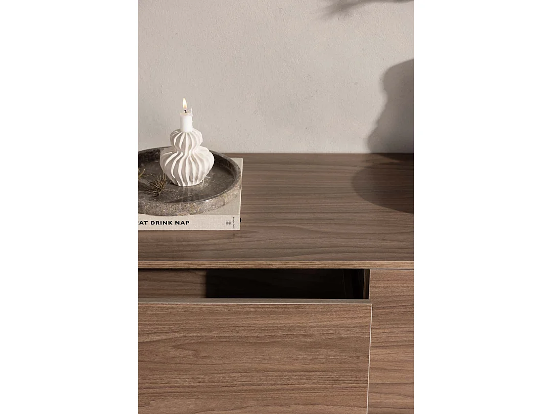 Meuble TV en Bois "Frihamn" 160cm Noyer