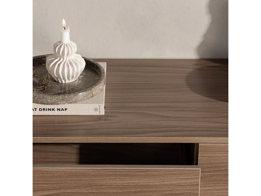 Meuble TV en Bois "Frihamn" 160cm Noyer