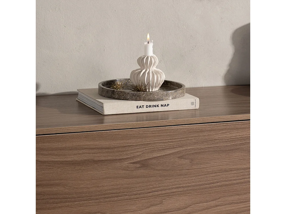 Meuble TV en Bois "Frihamn" 160cm Noyer