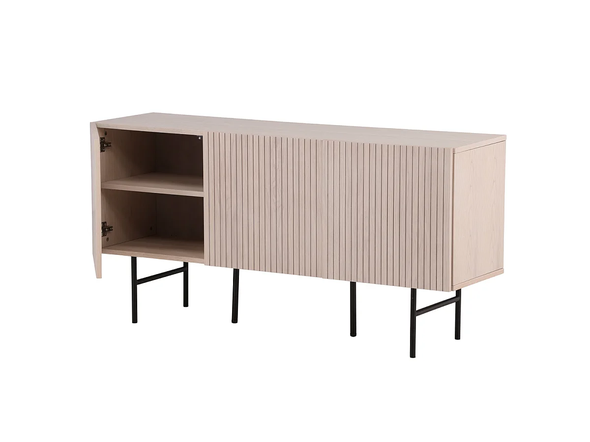 Bahut Design Nervuré "Bjorkon" 150cm Naturel