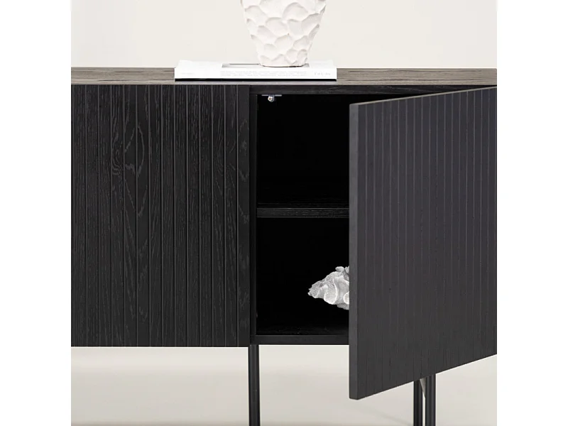 Bahut Design Nervuré "Bjorkon" 150cm Naturel